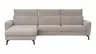 Ecksofa Avela - Longchair mit 2,5-Sitzer rechts inkl. Kopfteile verstellbar, Stoff, Bisquit