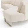 Ecksofa Leona - 2,5-Sitzer mit Ecke rechts inkl. Relaxfunktion motorisch, Stoff, Creme 