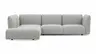 Ecksofa Motone - Ecke links mit 2,5-Sitzer, Stoff, Hellgrau