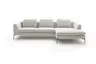 Ecksofa Lenni Style - 2,5-Sitzer mit Longchair rechts, Stoff, Hellgrau, luftige Kissen