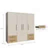  Drehtürenschrank FATHIE- B ca. 206 cm, Sand, Eiche Dekor