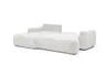 Ecksofa - Longchair links mit 2-Sitzer, Stoff, Sibergrau