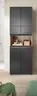 Hochschrank - B ca. 60 cm, Nox Eiche Nachbildung, Schwarz