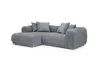 Ecksofa - Longchair links mit 2-Sitzer, Stoff, Eisblau