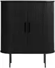 Highboard - B ca. 100 cm, Eiche Furnier, Schwarz