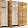 Drehtürenschrank Colorado - B. ca. 307 cm, Wildeichefurnier natur