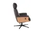 TV-Sessel MOANI mit Hocker - drehbar, Kopfteilverstellung, Leder, Dunkelbraun