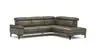 Ecksofa Hudson - 2,5-Sitzer mit Ecke rechts, inkl. Kopfteil verstellbar, Leder, Braungrün