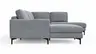 Wohnlandschaft Oviedo - Longchair links mit 2-Sitzer und Ecke rechts, Stoff, Grau