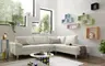 Ecksofa COOL - 2,5-Sitzer mit Ecke rechts, Querschläfer, Stoff, Natur