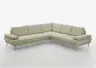 Ecksofa - 3-Sitzer mit Ecke rechts, Leder, Weiß