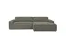 Ecksofa - 2-Sitzer mit Longchair rechts, Sitzvorzug motorisch, Stoff, Graubraun