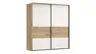 Schwebetürenschrank Viana - B ca. 188 cm, Furnier, Balkeneiche, Weiß