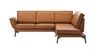 Ecksofa My - 2-Sitzer mit Ecke rechts, Rückenlehne, Armlehne  verstellbar und Drehsitze, Leder, Cognac