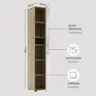 Büroschrank - B ca. 40 cm, Artisan Eiche Nachbildung, Weiß