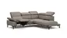 Ecksofa Hudson - 2,5-Sitzer mit Ecke rechts, inkl. Kopfteil/Armlehne verstellbar und Sitzvorzug/Relaxfunktion (motorisch), Stoff, Khaki