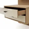 Nachttisch Lenoso - Eiche Nachbildung, Glas Champagner