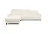 Ecksofa - CALM FLEX 2.0, Longchair links mit 3-Sitzer, Kopfteil verstellbar, Stoff, Weiß