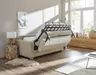 Sofa Lakeville 1 - 2-Sitzer inkl. Schlaffunktion, Gestell Schwarz, Stoff, Beige