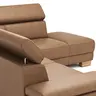 Ecksofa Philadelphia - 2,5-Sitzer, Ecke rechts, Kopfteil verstellbar (manuell), Stoff, Braun