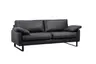 Sofa Smilla - 3-Sitzer, Leder, Schwarz