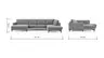 Wohnlandschaft Oviedo - Longchair links mit 2-Sitzer und Ecke rechts, Stoff, Natur