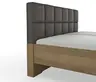 Bett Viana - Liegefläche ca. 200x200 cm, Balkeneiche furniert, Kunstleder Anthrazit
