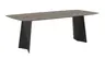 Esstisch 3100 - LB ca. 220x100 cm, Asteiche massiv, Geräuchert, Bianco, Stahlwange, Schwarz