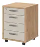 Rollcontainer- B ca.48 cm, Eiche Dekor, Kaschmir