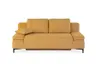 Sofa JEREMO - 2-Sitzer inkl. Schlaffunktion und Armlehnen verstellbar, Stoff, Senfgelb
