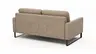 Sofa Enna - 3-Sitzer, Armlehne A, Leder, Taupe, Kufe, Schwarz
