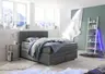Boxspringbett JEANETTE- Liegefläche ca. 140x200 cm, Stoff, Grau