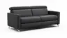 Sofa Paulina - 2,5-Sitzer, Kopfteil verstellbar, Leder, Schwarz