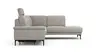 Ecksofa Matero - 2-Sitzer mit Ecke rechts inkl. Relaxfunktion motorisch und Sitzvorzug, Stoff, Graubeige