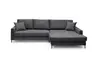Ecksofa - 3-Sitzer mit Longchair rechts, Stoff, Anthrazit