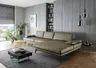 Ecksofa - 3-Sitzer mit Longchair rechts, Leder, Dunkelgrün