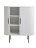 Highboard - B ca. 100 cm, Eiche Furnier, Weiß