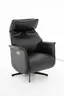 Sessel - Relaxfunktion motorisch, Leder, Schwarz