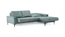 Ecksofa Anna - 2,5-Sitzer mit Longchair rechts, Relaxfunktion/Sitzvorzug motorisch, Stoff, Aqua