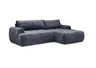 Ecksofa - 2-Sitzer mit Longchair rechts, Stoff, Dunkelblau