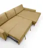 Ecksofa - 3-Sitzer mit Longchair rechts, Schlaffunktion, Stoff, Senfgelb