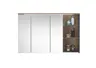 Spiegelschrank- B ca. 110 cm, Dunkelgrau, Eiche Dekor, Spiegel