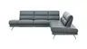 Ecksofa San Fernando – Ecke links mit 2-Sitzer, Armlehne verstellbar, Rückenlehne/Sitztiefe verstellbar,  Leder, Eisengrau