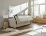 Sofa Lakeville 1 - 2-Sitzer inkl. Schlaffunktion, Gestell Schwarz, Stoff, Beige