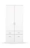 Drehtürenschrank ROYAN- B ca. 91 cm, Weiß