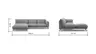 Ecksofa Valdemoro - Longchair mit 2,5-Sitzer rechts inkl. Rückenlehne verstellbar, Stoff, Grau