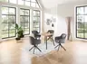 Esstisch - LB ca. 80x80 cm, Eiche Optik, Schweizer Kante, Schwarz