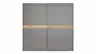 Schwebetürenschrank Viana - B ca. 241 cm, Lack, Steingrau, Riffholz, Balkeneiche