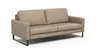 Sofa Enna - 3,5-Sitzer, Armlehne A, Leder, Taupe, Kufe, Schwarz