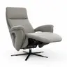 Sessel Tulsa Relax - Größe L, inkl. Kopf-/Fußteil/Rückenlehne verstellbar, Leder, Graubeige